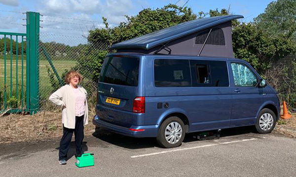 Ros McManus and her temporary home