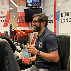 Rohit Sagoo talking on local radio