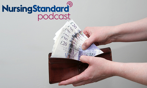 Banknotes being put into a wallet
