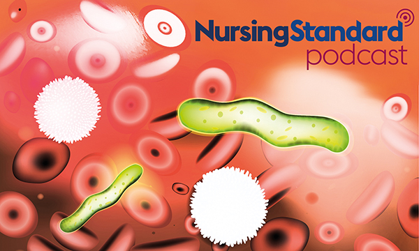 Atypical sepsis symptoms: illustration shows rod-shaped sepsis bacteria in blood