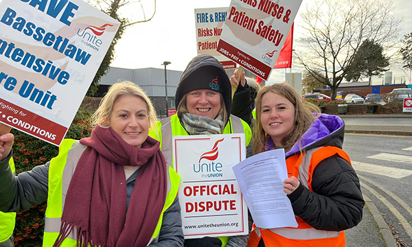 Intensive care unit nurses at Bassetlaw Hospital, Nottinghamshire, are taking five-day strike action from 15-19 December over plans to rotate between Bassetlaw and Doncaster Royal Infirmary