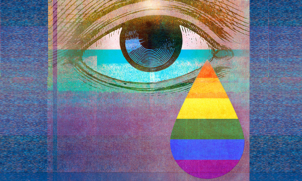 rainbow tear drop