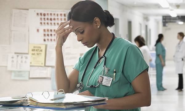 stressed nurse