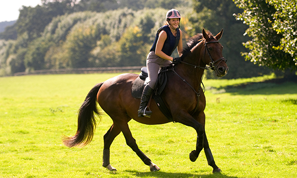 Female horse-riding
