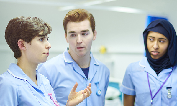 diverse group of nursing staff