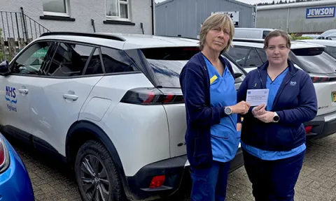 District nurse Gill Fairclough (left) was fined for using a permit issued a decade ago that was later deemed invalid, seen here with her colleague Stephanie Warman Picture: Gilli Fairclough