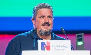Emergency nurse Stuart Quarterman urges action at RCN congress Picture: RCN