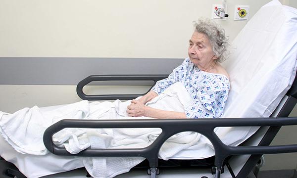 A&E trolley in corridor