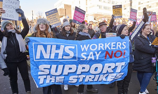 Strikers at Royal Hallamshire Hospital in Sheffield last week