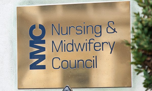 Name plate of Nursing and Midwifery Council outside its London headquarters. The NMC has been found to have a toxic organisational culture by independent review