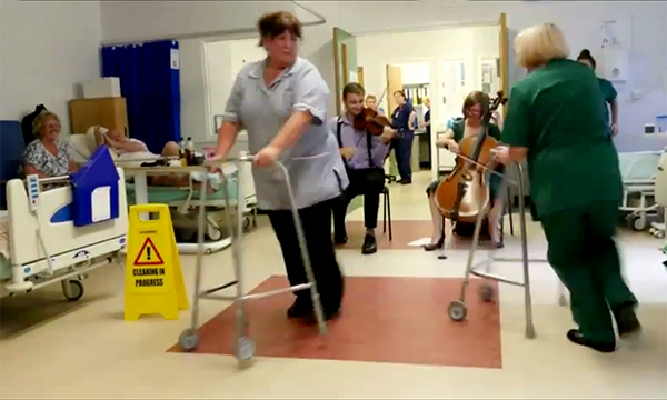 Staff dancing
