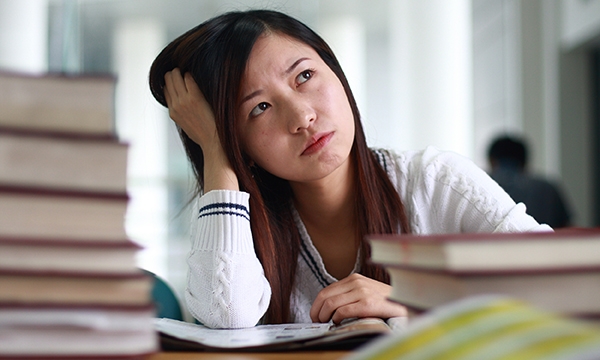 student looks pensive