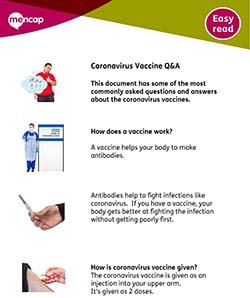 Easy Read Vaccine Q&A leaflet